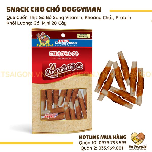 Snack doggyman que cuốn thịt gà cho chó