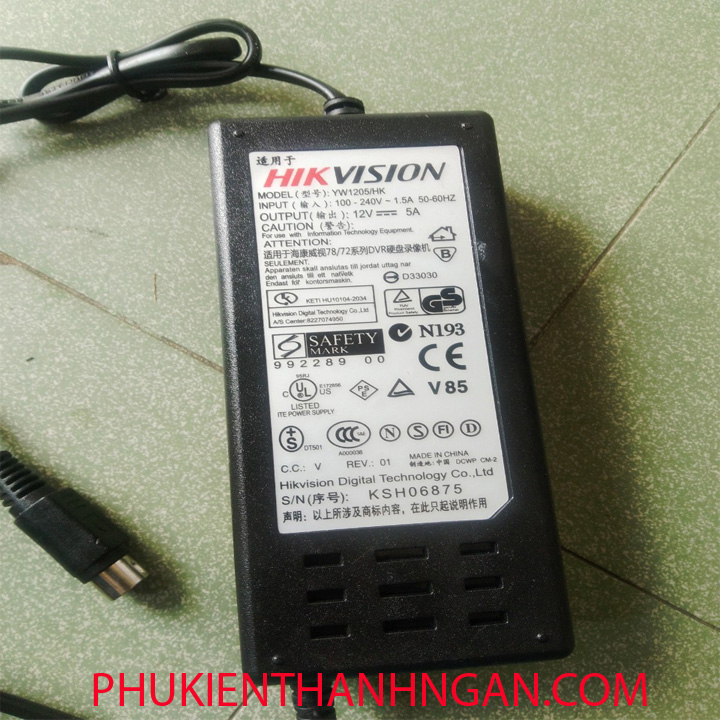 Nguồn 4 chấu hikvision 12v5a chuyên camera