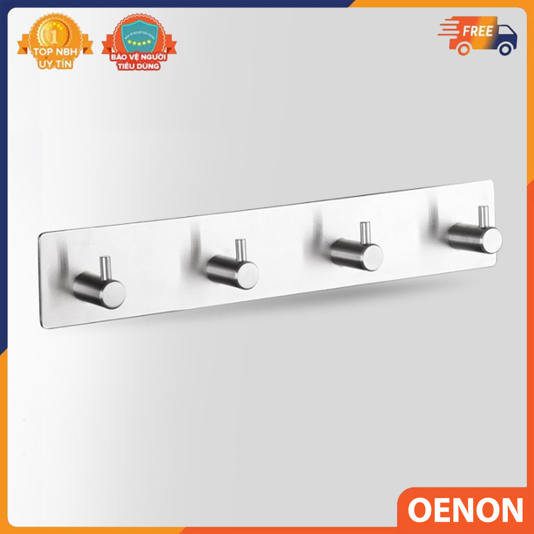 Thanh Inox SUS304 3 Móc 4 Móc Dán Tường Công Nghệ Keo Dán 3 M Chắc Chắn Chịu Lực Cao - Bảo hành 1 đổi 1