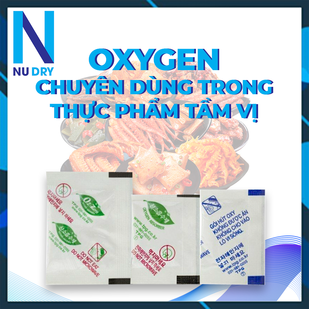 COMBO 200 Gói hút ẩm Thực phẩm dùng cho Bánh Trung Thu,các loại bánh, cá khô, chống ôi thiu túi hút khí oxy NU DRY