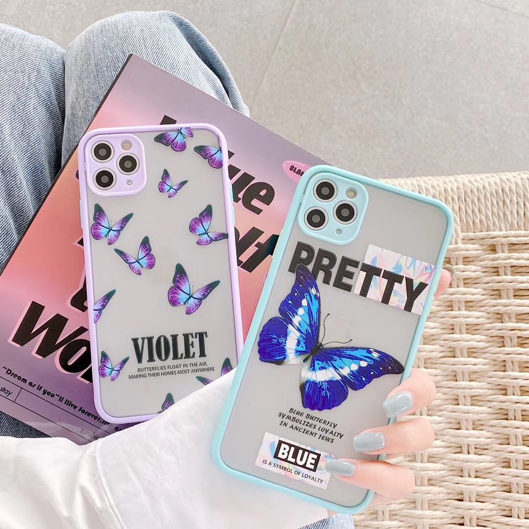 Ốp lưng nhám chống sock va đập bảo vệ camera blue x violet