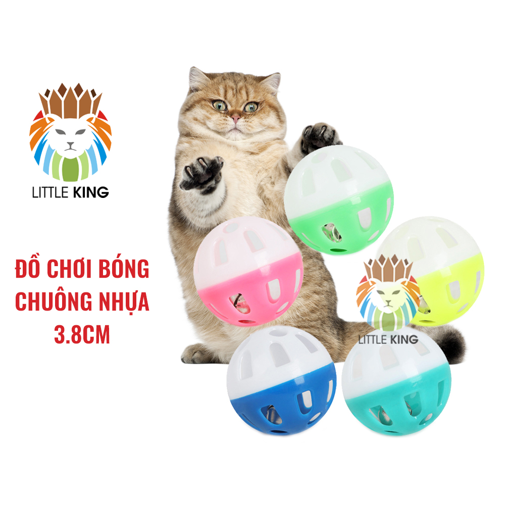 Bóng đồ chơi chơi cho mèo Little King Bóng chuông nhựa nhiều màu kích cỡ 3.8cm