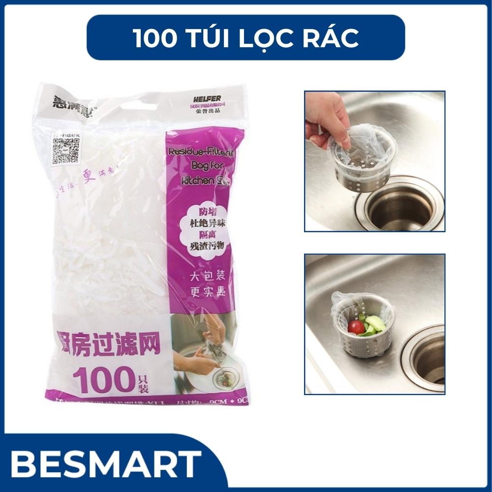 Combo 100/200/300 Bịch Túi Lọc Rác, Thức Ăn Thừa Thông Minh Dành Cho Bồn Rửa Chén Besmart