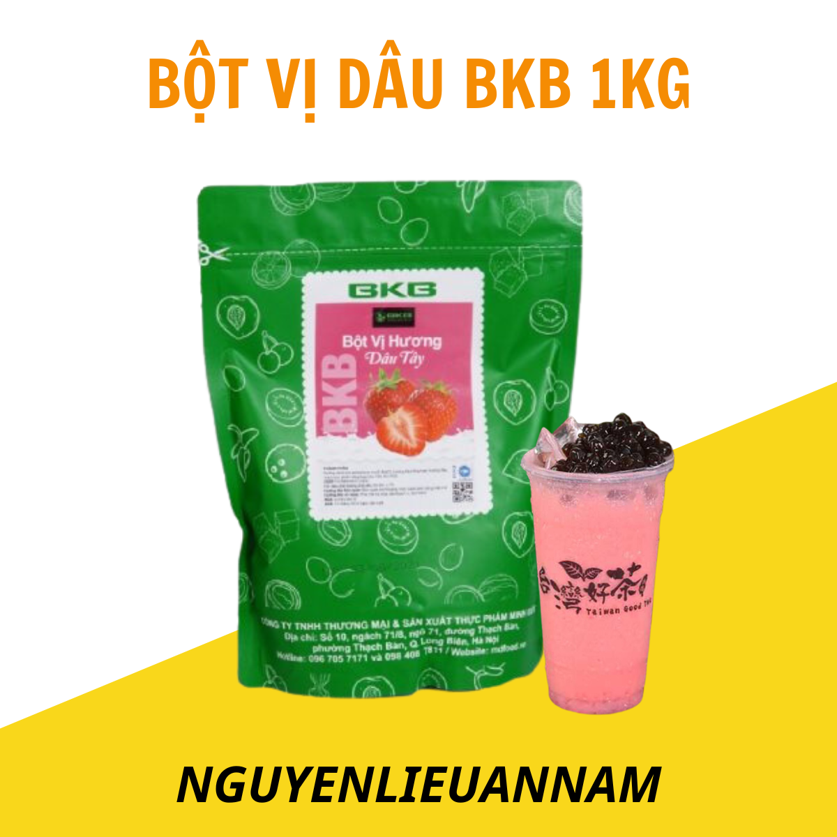 Bột vị dâu BKB pha trà sữa túi 1kg