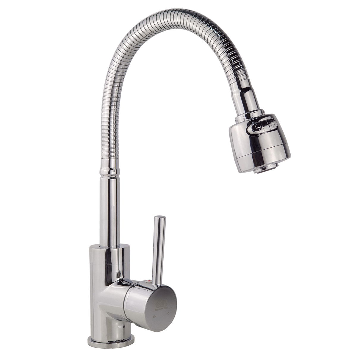Vòi rửa chén nóng lạnh cần lò xo Đồng mạ Chrome Eurolife EL-KM03