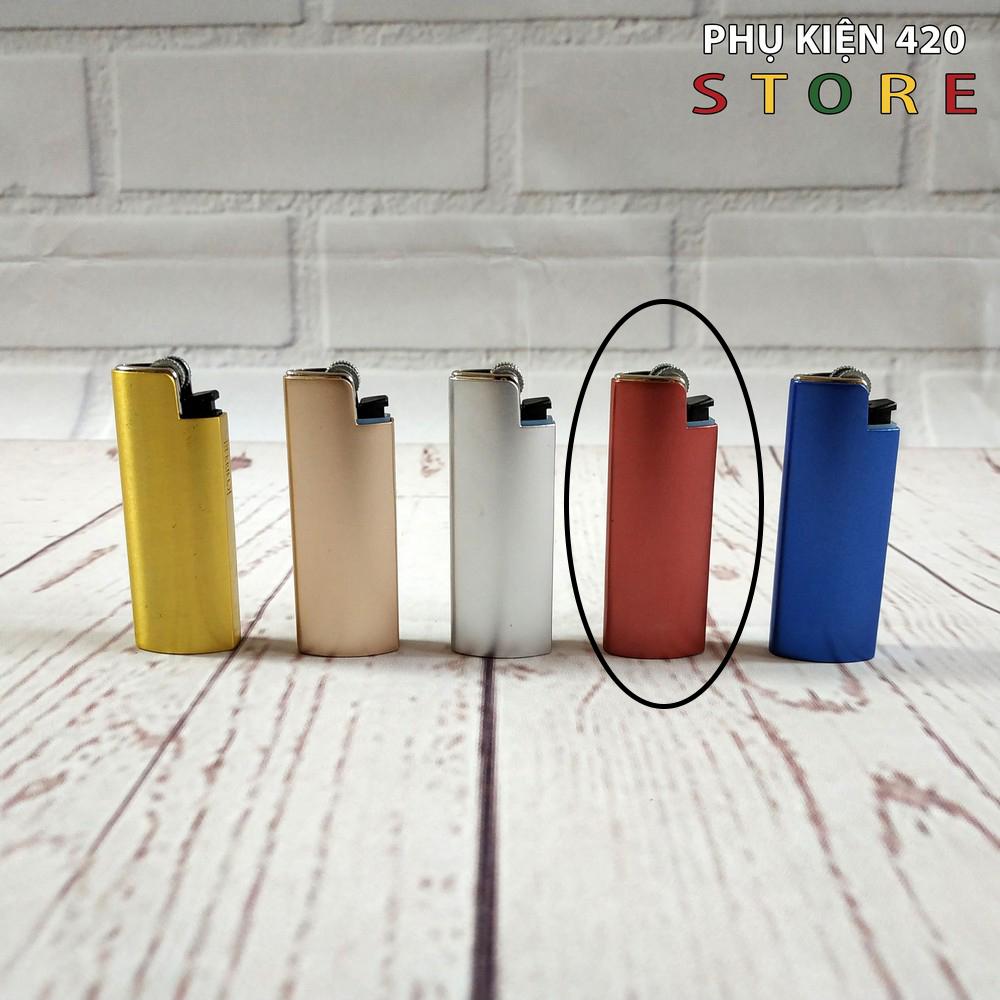 Bật lửa clipper vỏ thép màu đỏ - hộp quẹt máy đánh lửa stoner 420 - có thể bơm ga