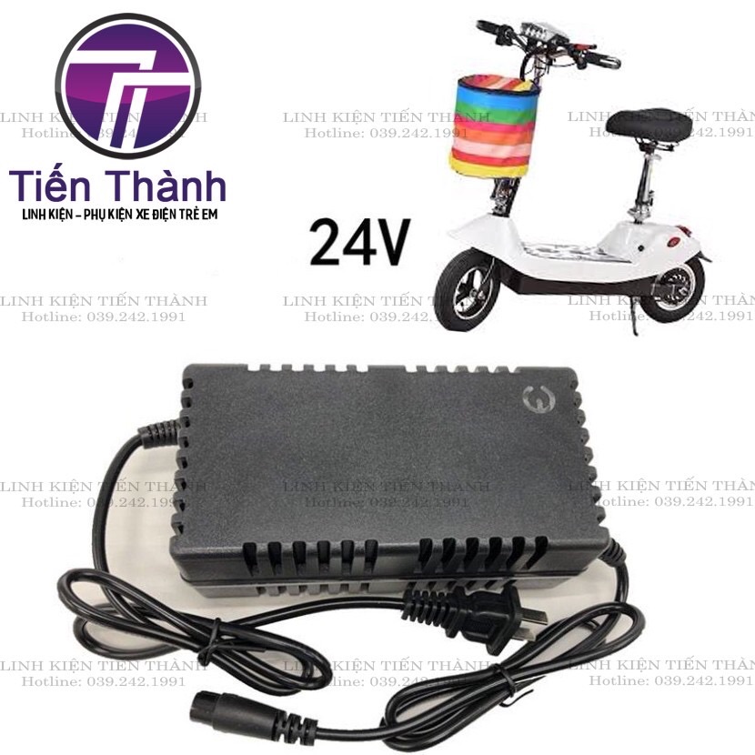 Sạc Xe Đạp Điện Escotter 24v Dòng Sạc 24v2A (Max) 50Hz - Chế Độ Sạc Thông Minh Tự Ngắt Khi Sạc Đầy Chống Chập Cháy , Phồng Bẹp Bình BH 3 Tháng