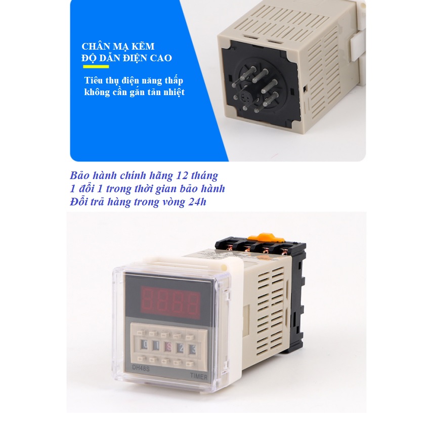 rơle thời gian DH48S Kèm đế. timer thời gian