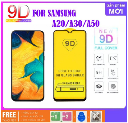 Kính Cường Lực 9D Dành Cho Samsung Galaxy A20/ M30/ A50/ A30 Full Màn Hình Full Keo