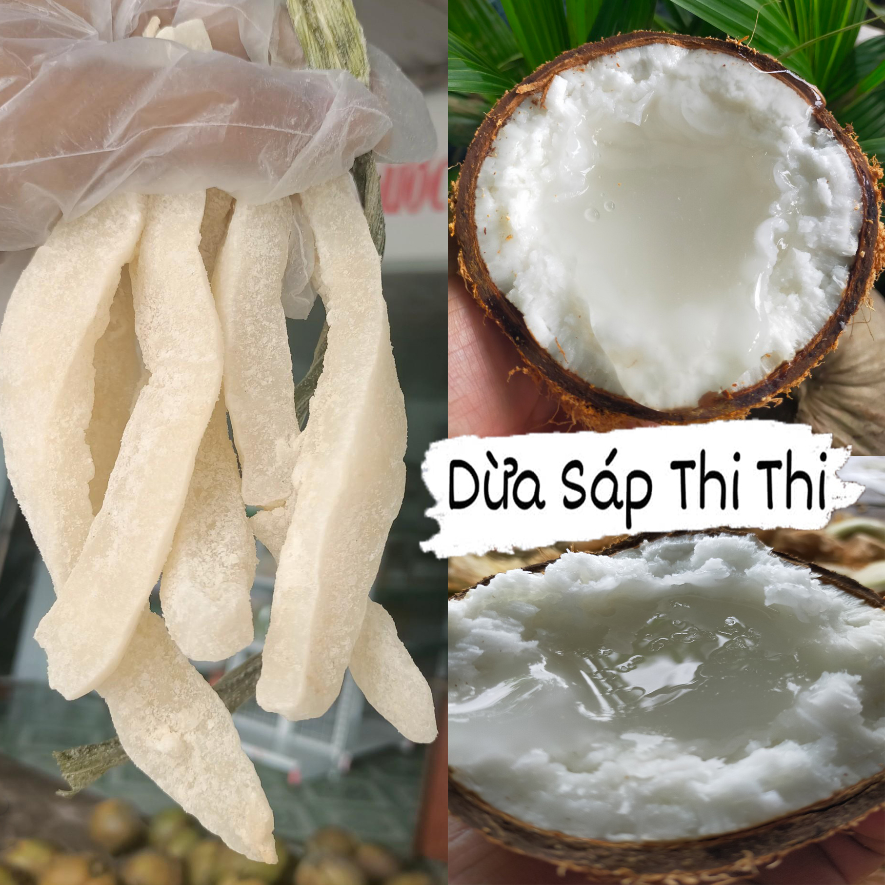 COMBO 1 DỪA SÁP LOẠI 1 TRÁI LỚN + 250GR MƯT DỪA SÁP