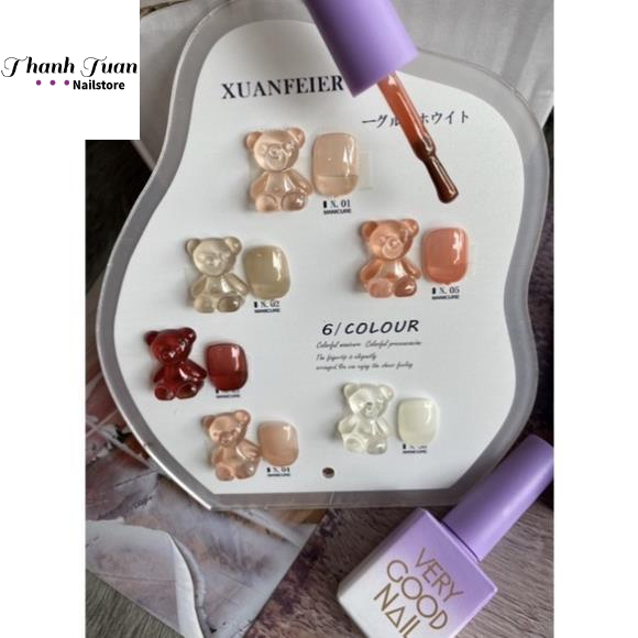 Sơn thạch verygood nail chính hãng.set 6 màu đặc mướt - phụ kiện đồ nail thanh tuấn