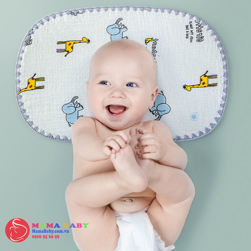 Combo 2-3 Gối xô sơ sinh cotton 10 lớp êm ái, thoáng mồ hôi rất phù hợp cho bé từ sơ sinh, nhiều hình đẹp 25x40cm