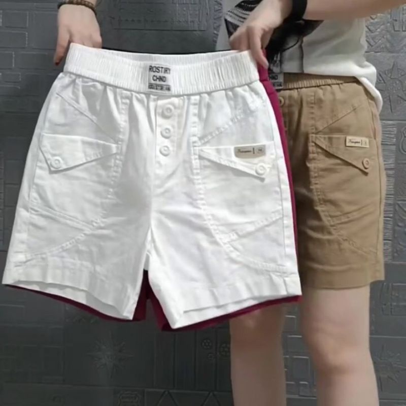 Quần short kaki nữ bigsize nhiều màu phối khuy sang chảnh, Quần đùi nữ chất kaki mã 35
