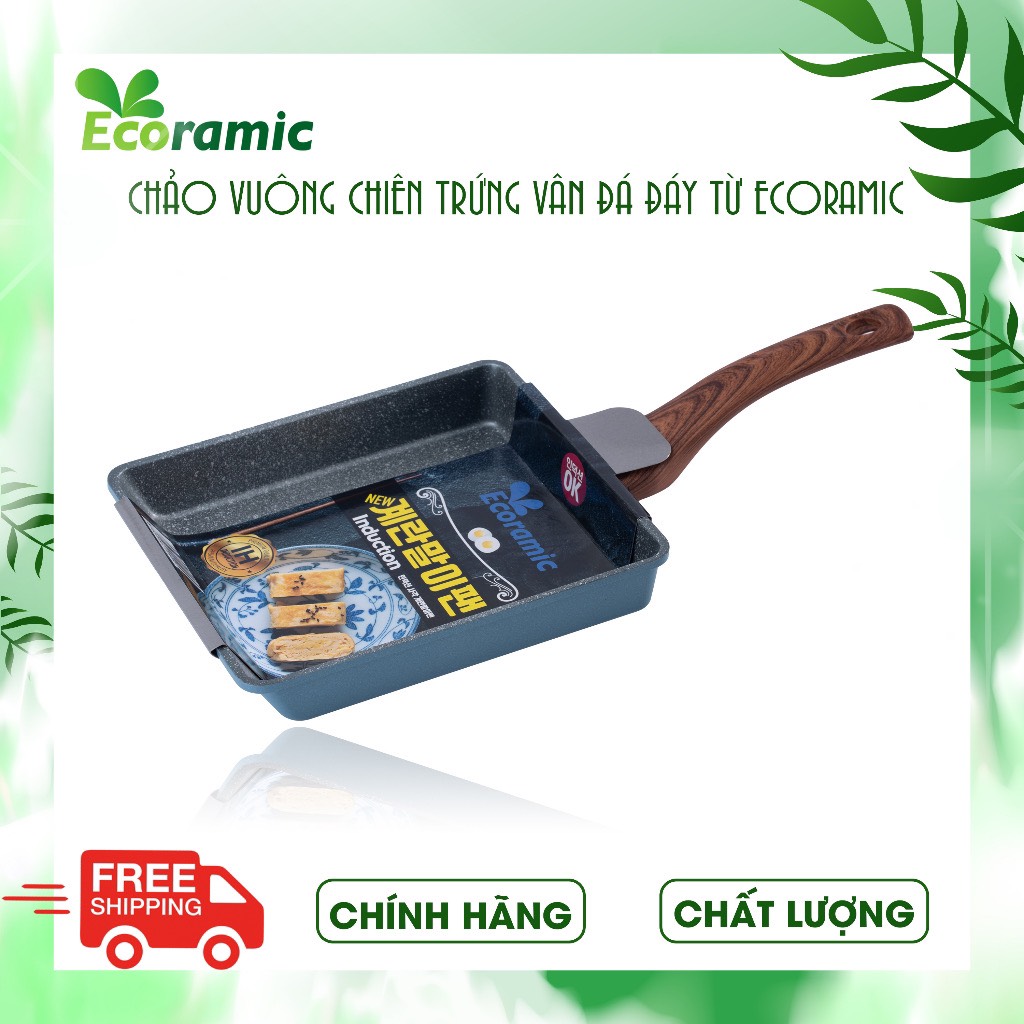 Chảo đúc trứng chống dính vân đá vuông chính hãng hàn quốc dùng được bếp từ