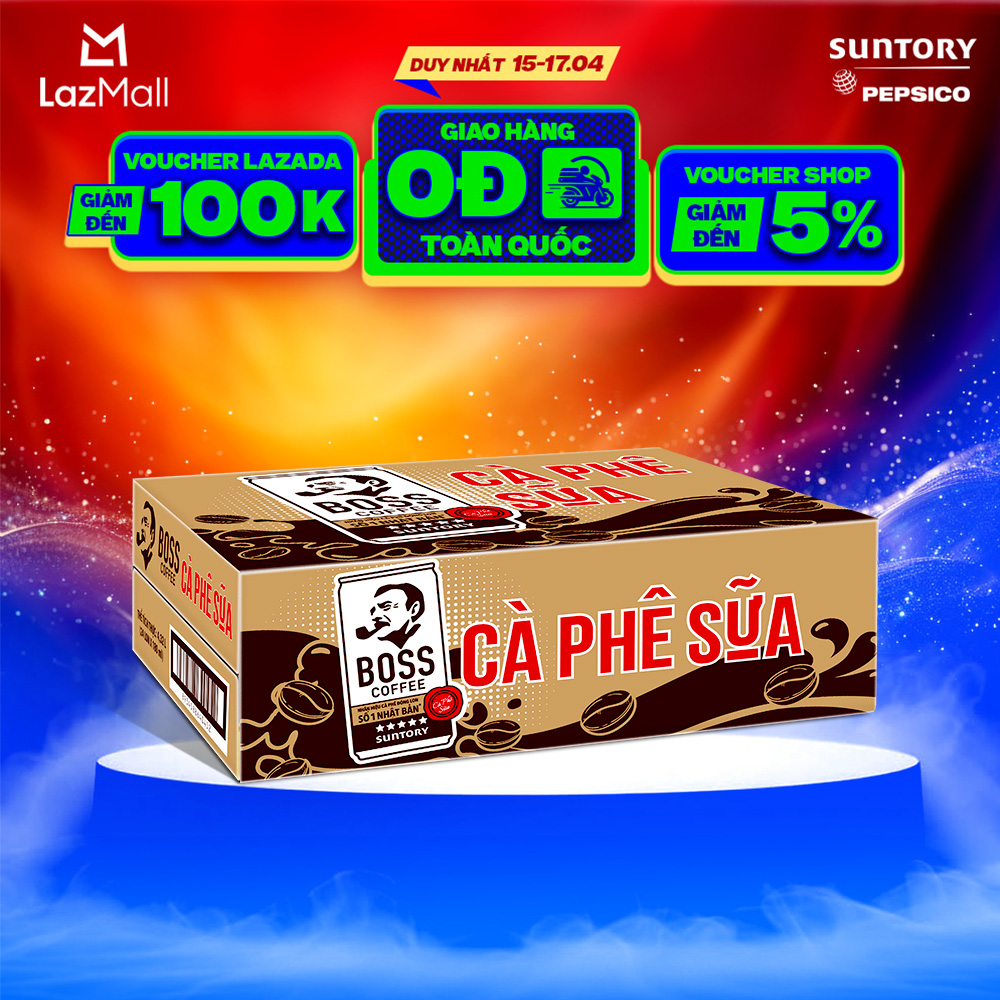 [SALE ĐẠI LỄ] Thùng 24 Lon Cà phê sữa Boss (180ml/lon)