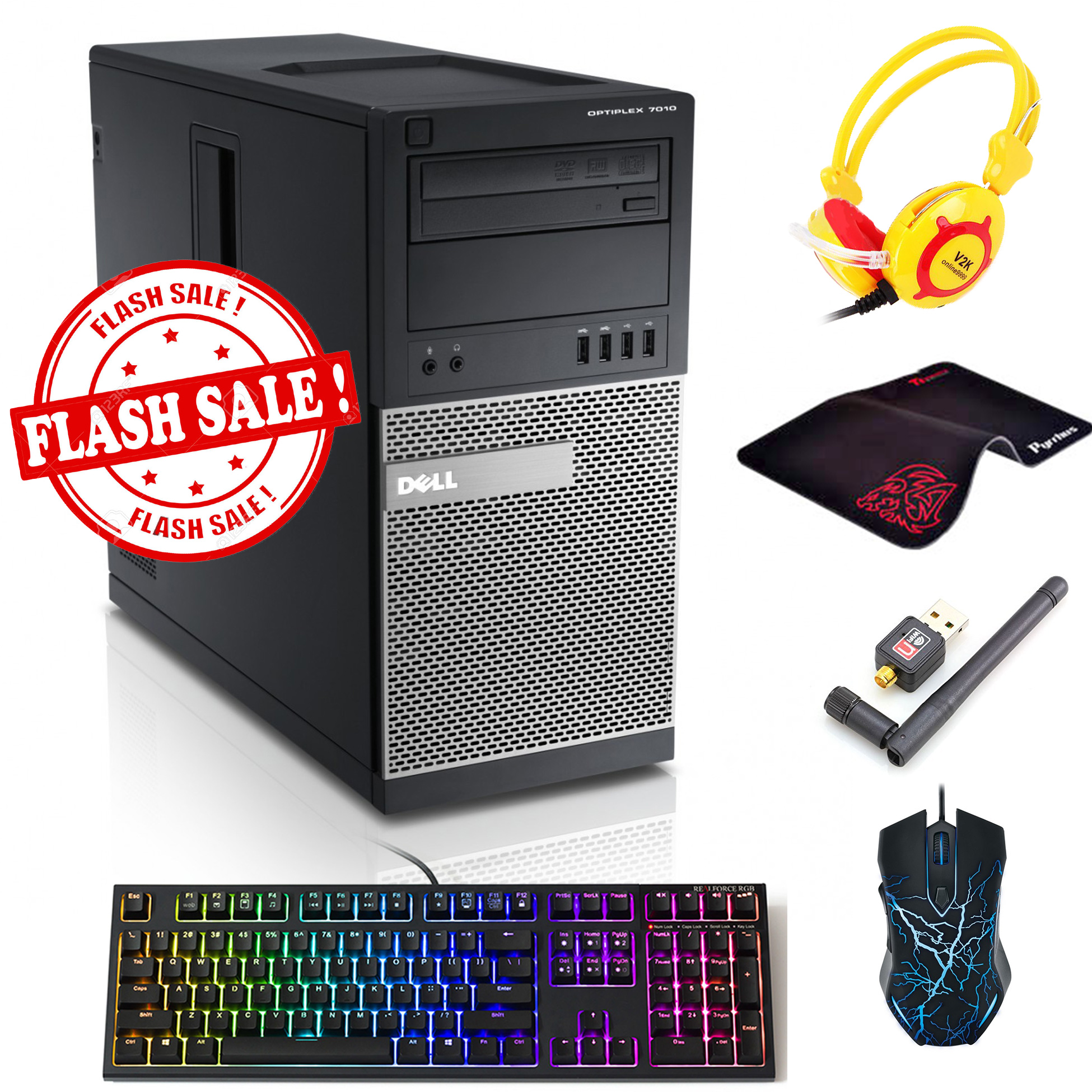 Siêu Hót - Máy tính đồng bộ DELL OPTIPLEX 7010 MT (CPU Core I7 3770, Ram 16GB, HDD 2TB) + Bộ Quà Tặng - Hàng Nhập Khẩu