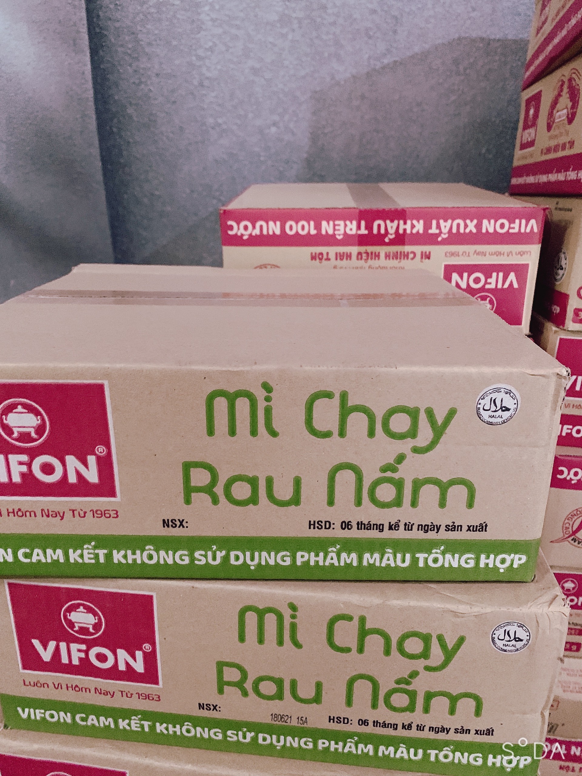 Thùng 30 gói mì chay rau nấm vifon 65g/gói