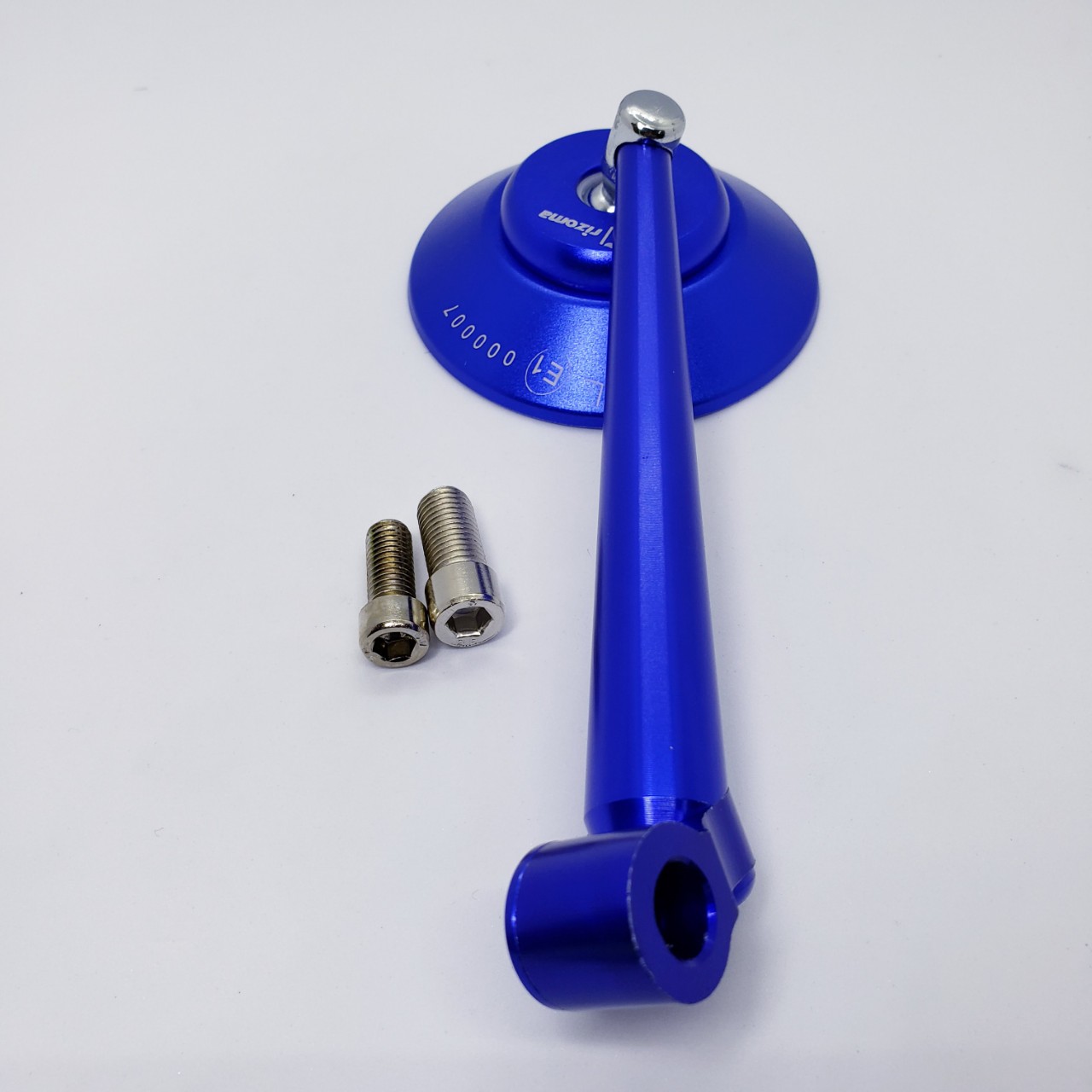 Gương chiếu hậu rizoma tròn, kính xe máy gắn bên trái gắn xe sh, vario, exciter..., màu xanh, KING OF RACING