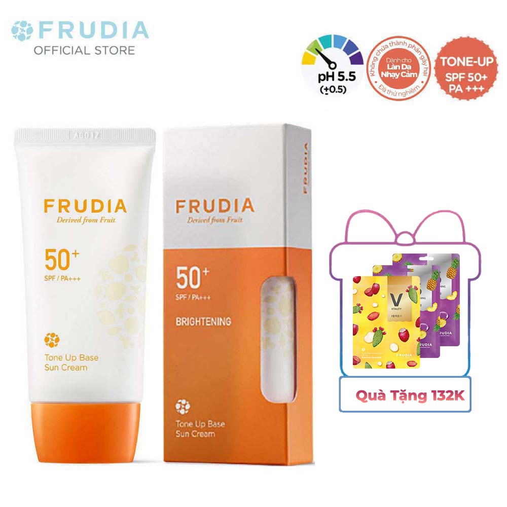 [Tặng 132K]Kem Chống Nắng Làm Trắng Sáng Da Frudia Tone-Up Base Sun Cream 50+ SPF/PA++++ 50g
