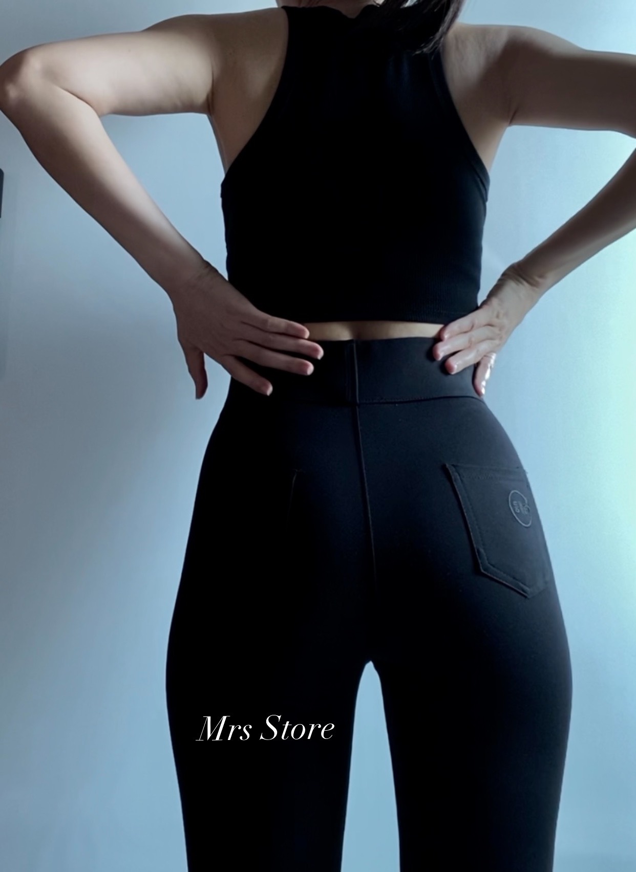 Legging Umi 2 nút cạp cao ôm gọn bụng siêu tôn dáng
