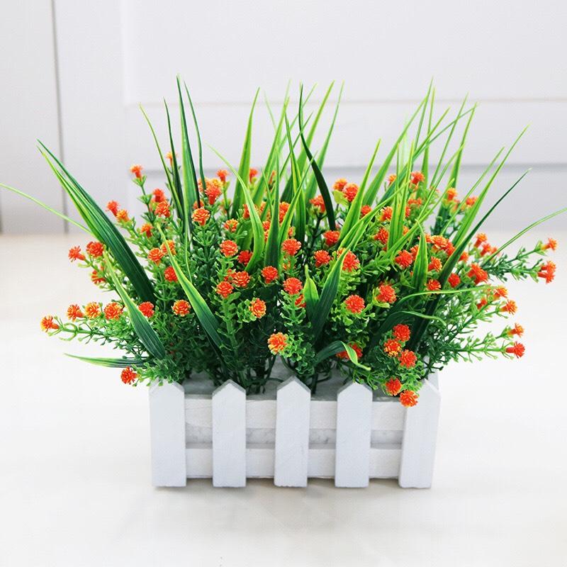 Cành hoa sao nhựa điểm hoa baby kèm cỏ giả trang trí sân vườn , trang trí nhà cửa , nhà hàng, cà phê, khách sạn