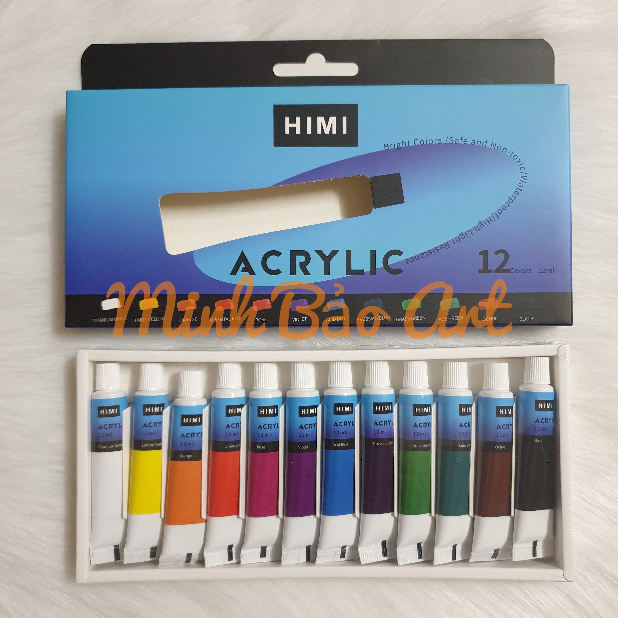 Bộ màu acrylic himi mẫu mới 12/18/24/36 màu tuýp 12ml