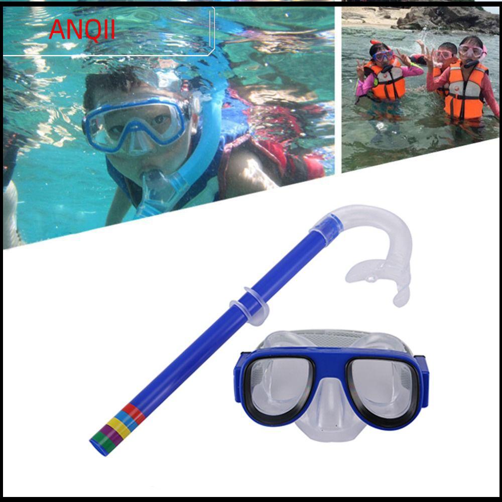 Anqii trẻ em dưới nước thiết bị chống sương mù bơi khô ống trẻ em lặn kính scuba diving nạ ống thở nạ bộ em trẻ em lặn bánh