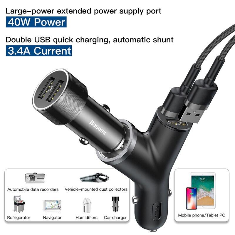 Sạc xe hơi Baseus sạc nhanh điện năng 40W Sạc nhanh 3.4A