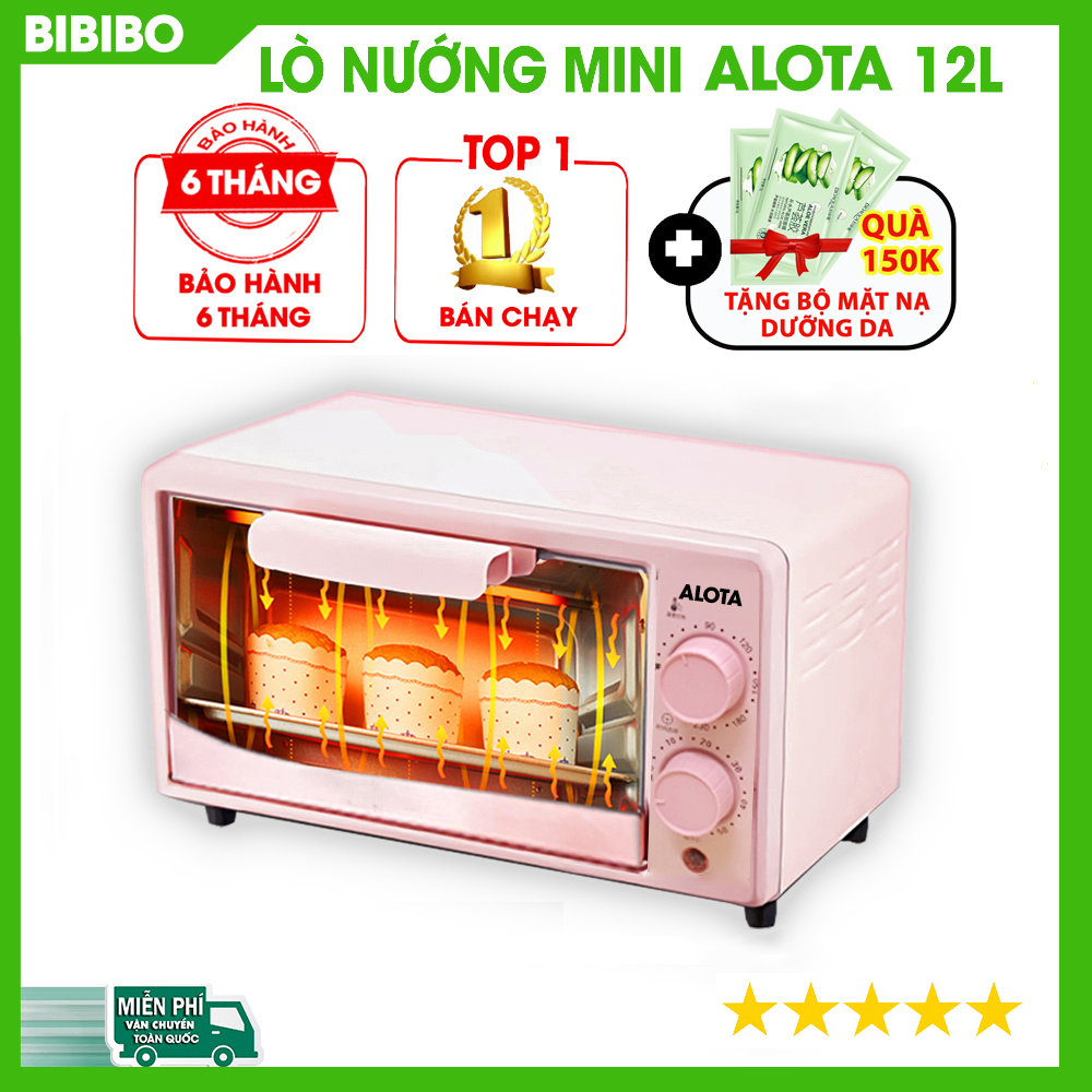 Lò nướng điện ALOTA LP07 mini dung tích 12L công nghệ xốp tản nhiệt bền xịn, thép 304 không gỉ và dễ vệ sinh, lò nướng mini công nghệ nướng 3D cảm biến cao cấp giúp thức ăn chín đều, bảo hành 6 tháng - Shop BIBIBO