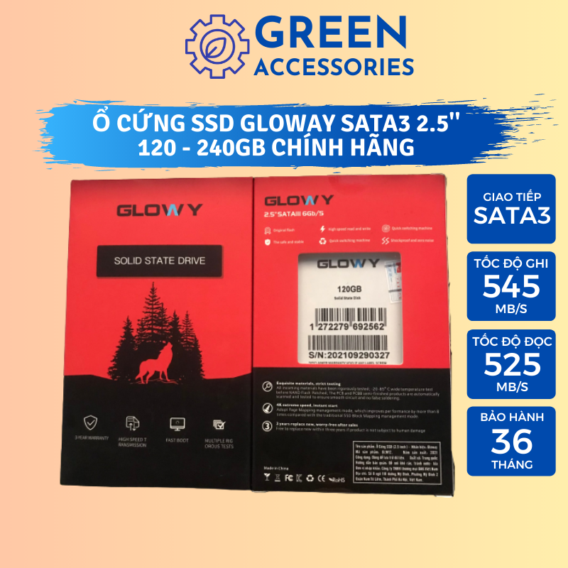 Ổ cứng ssd laptop pc gloway 240gb 120gb sata3 6gb/s 2.5inch bảo hành chính hãng 36 tháng