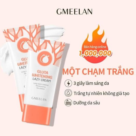 Kem Lười Gmeelan Dưỡng Trắng Da Làm Đẹp Chống Nắng Gluta Whitening Lazy Cream SPF20 30g