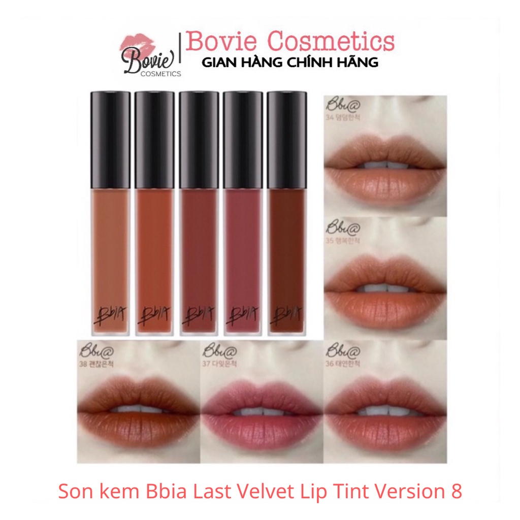 Son kem Bbia Last Velvet Lip Tint Version 8 34 35 36 37 38 25 39