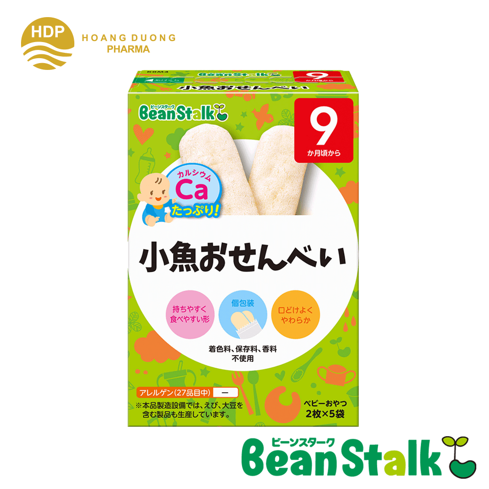 Bánh Gạo Ăn Dặm Beanstalk Cá Mòi Nhỏ Dành Cho Trẻ Từ 9 Tháng Trở Lên Hương
