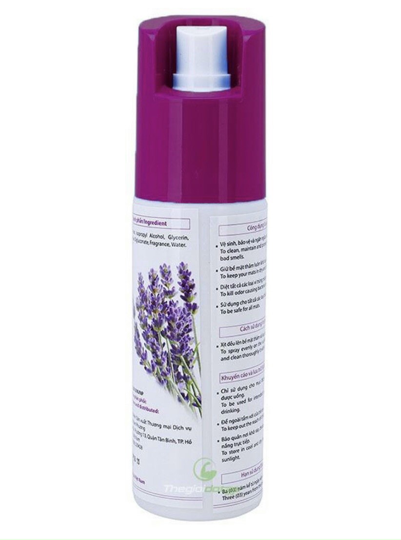 Nước Vệ Sinh Thảm Yoga (Yoga Mat Cleaner) Lavender Mint 100ml, Làm Sạch Vết Bẩn, Diệt Vi Khuẩn Gây Mùi Hôi, Bách hóa Minh Anh