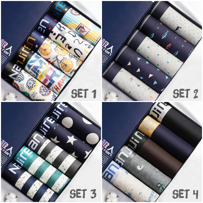 Set 5 quần lót nam boxer cao cấp nanjiren