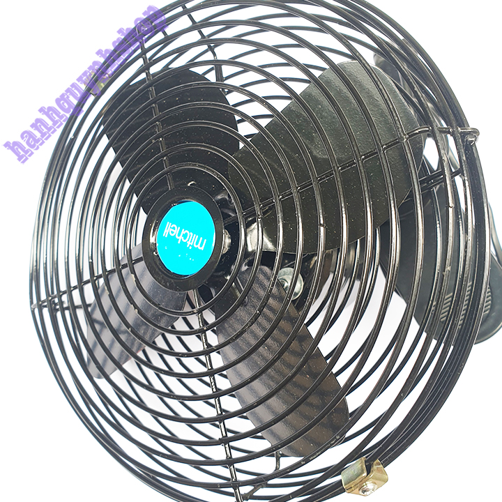 Quạt kẹp lồng sắt cánh sắt 22cm màu đen 12v hoặc 24v kẹp trên ô tô xe hơi