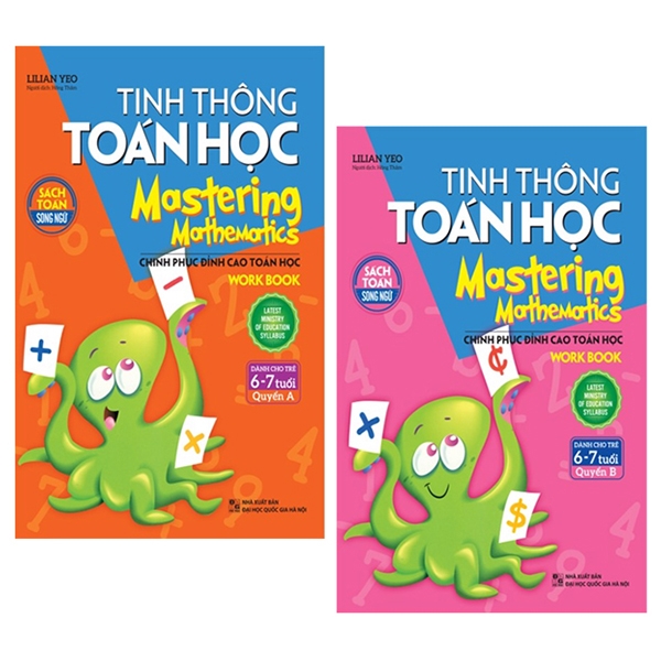 Fahasa - combo sách hay tinh thông toán học - mastering mathematics - dành cho trẻ 6-7 tuổi - quyển a và b