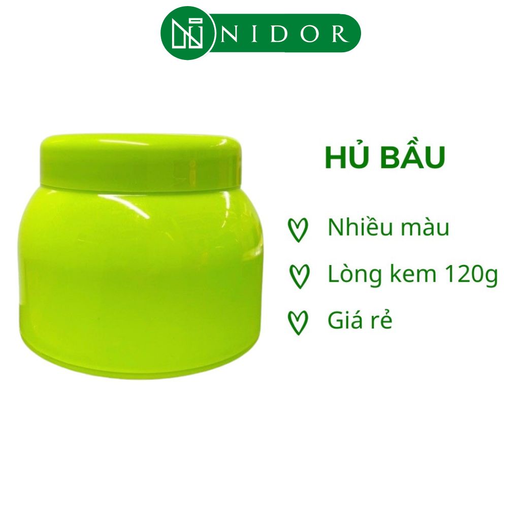 Hủ bầu 120g đựng kem body - Hủ mỹ phẩm nhiều màu