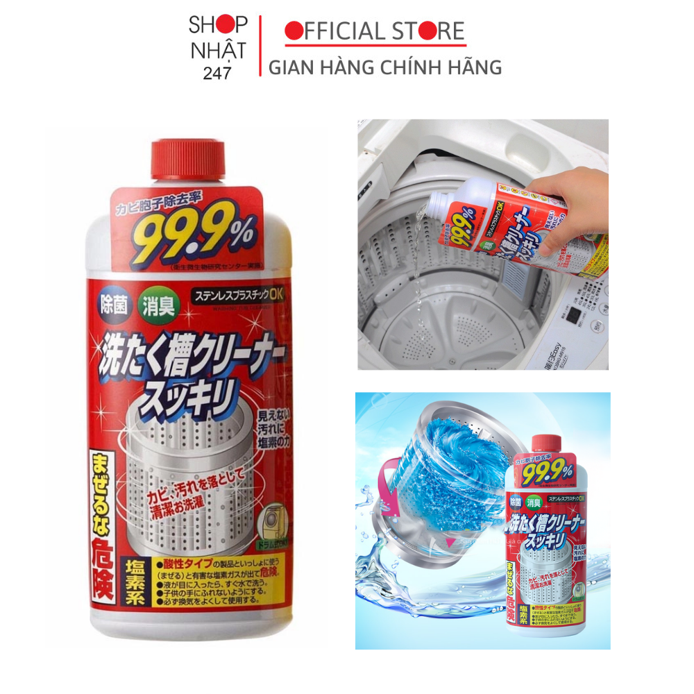 [TRỢ GIÁ BỘ 2, BỘ 3 FREESHIP - GIẢM ĐẾN 35% ] Chai nước vệ sinh lồng giặt diệt vi khuẩn, dùng cho tất cả các loại máy giặt 550g Nội địa Nhật Bản