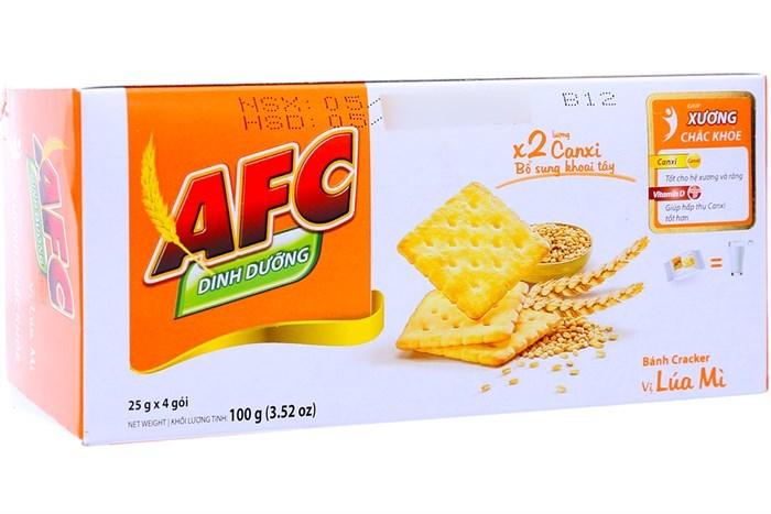 Bánh cracker dinh dưỡng AFC vị lúa mì hộp 200g