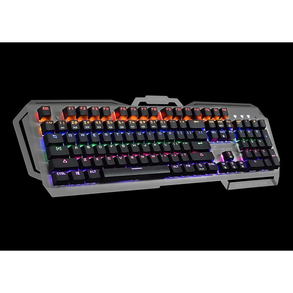 Bàn phím cơ blue swich cao cấp fl esports armor 2-led rainbow 13 chế độ