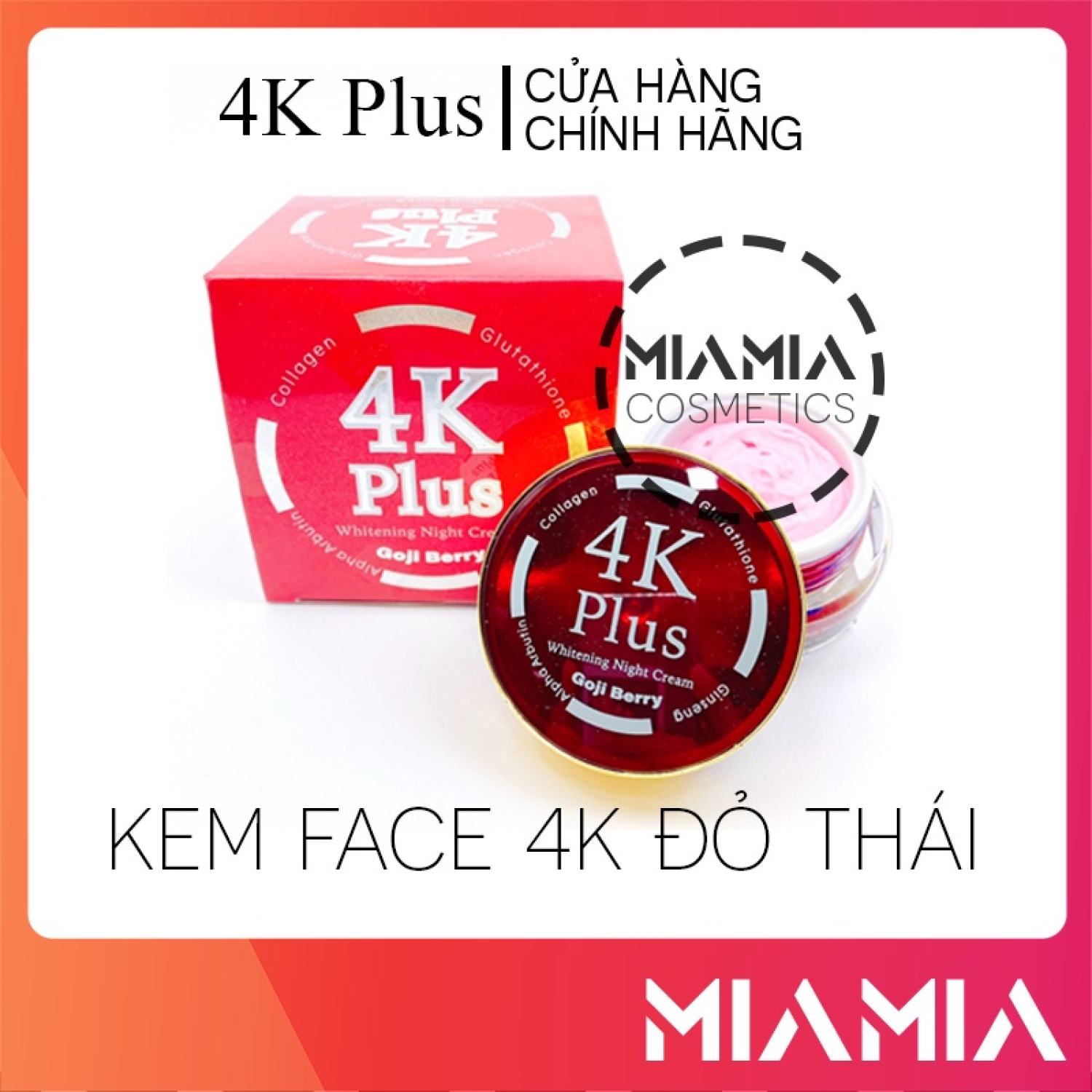 Kem face 4k plus thái lan màu đỏ giảm mụn ban đêm chính hãng