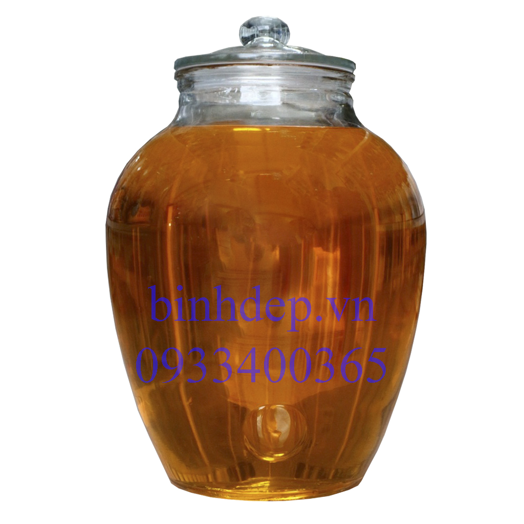 Bình thuỷ tinh ngâm rượu 10 lít không vòi kiểu dáng bí trơn