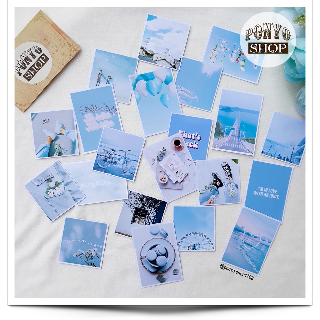 Set 21 sticker nhãn dán ảnh phong cách Instagram trang trí Scrapbook/Planner