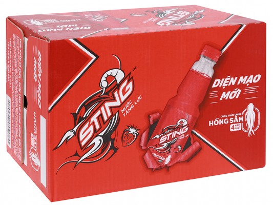 [HCM]Lốc 6 lon Nước Tăng Lực Sting Dâu tây đỏ 330ml - Chai Nhựa