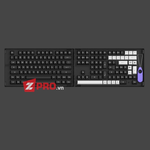 Bộ keycap akko white on black - asa profile