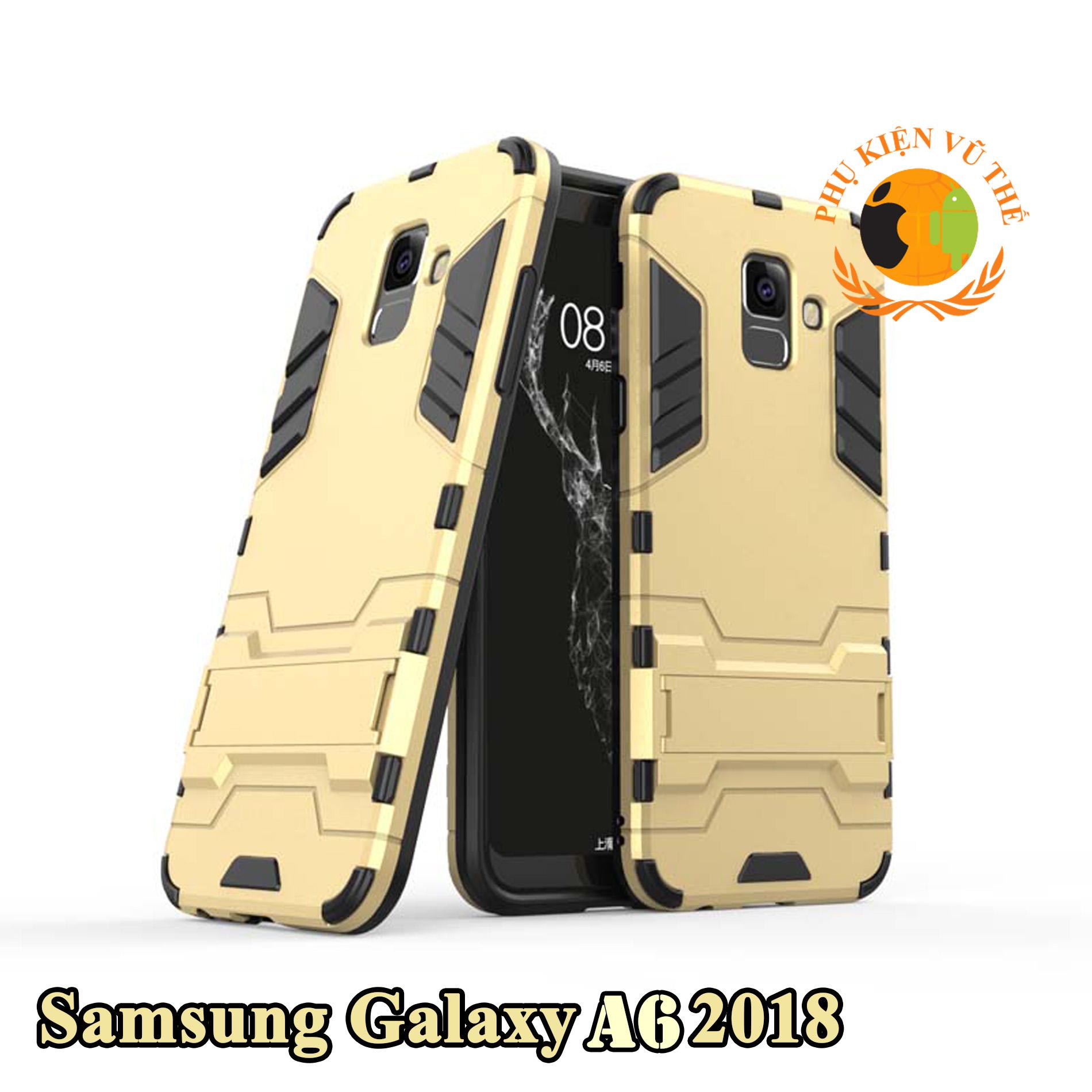 Ốp lưng chống sốc iron man cho samsung galaxy a6 2018 có dựng lưng