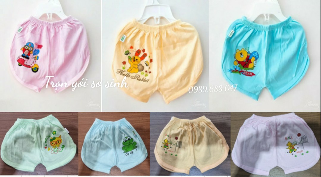 Combo 5 quần đùi cho bé sơ sinh đến 15kg màu kiểu thể thao