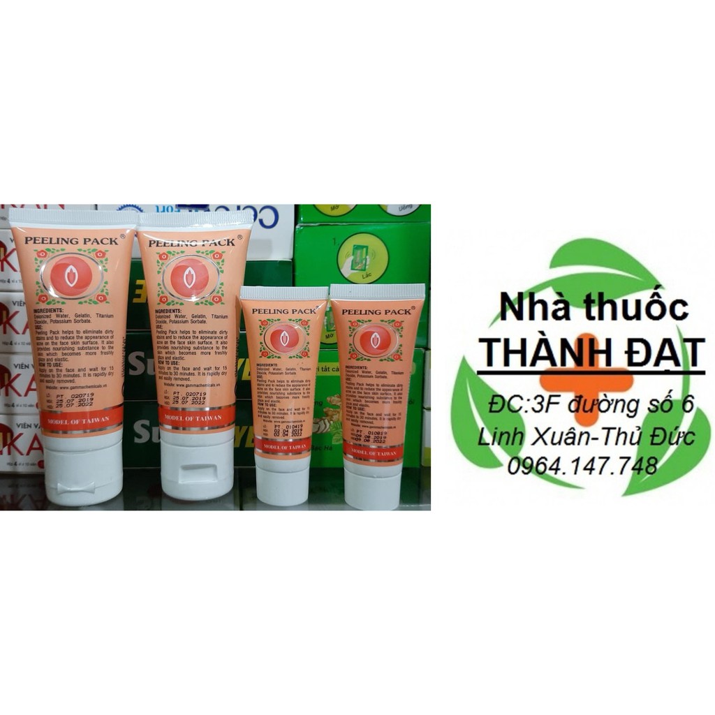 peling back tube gel mặt nạ lột mụn peeling pack