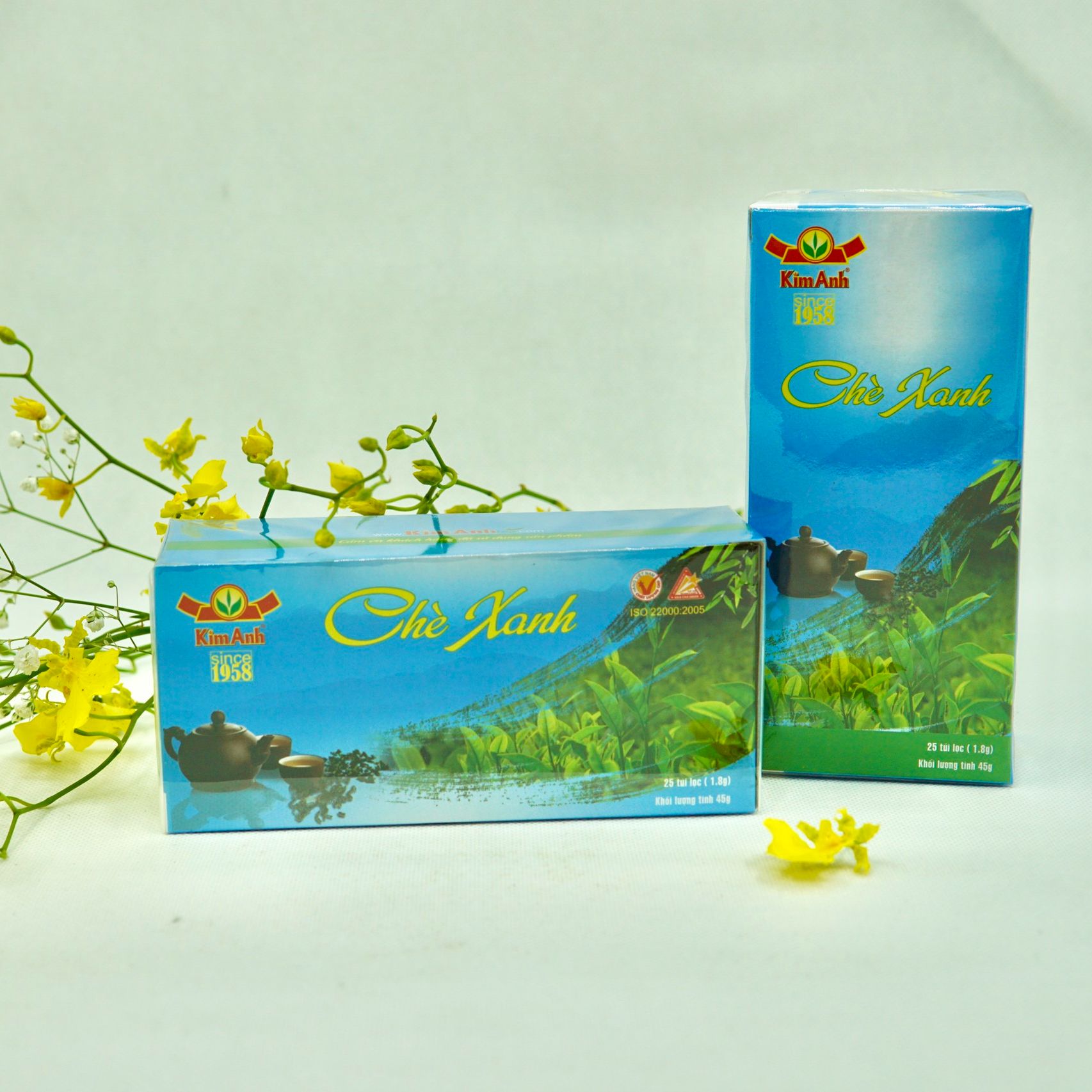 Trà Xanh Kim Anh - Trà túi lọc hộp 45g x 25gói
